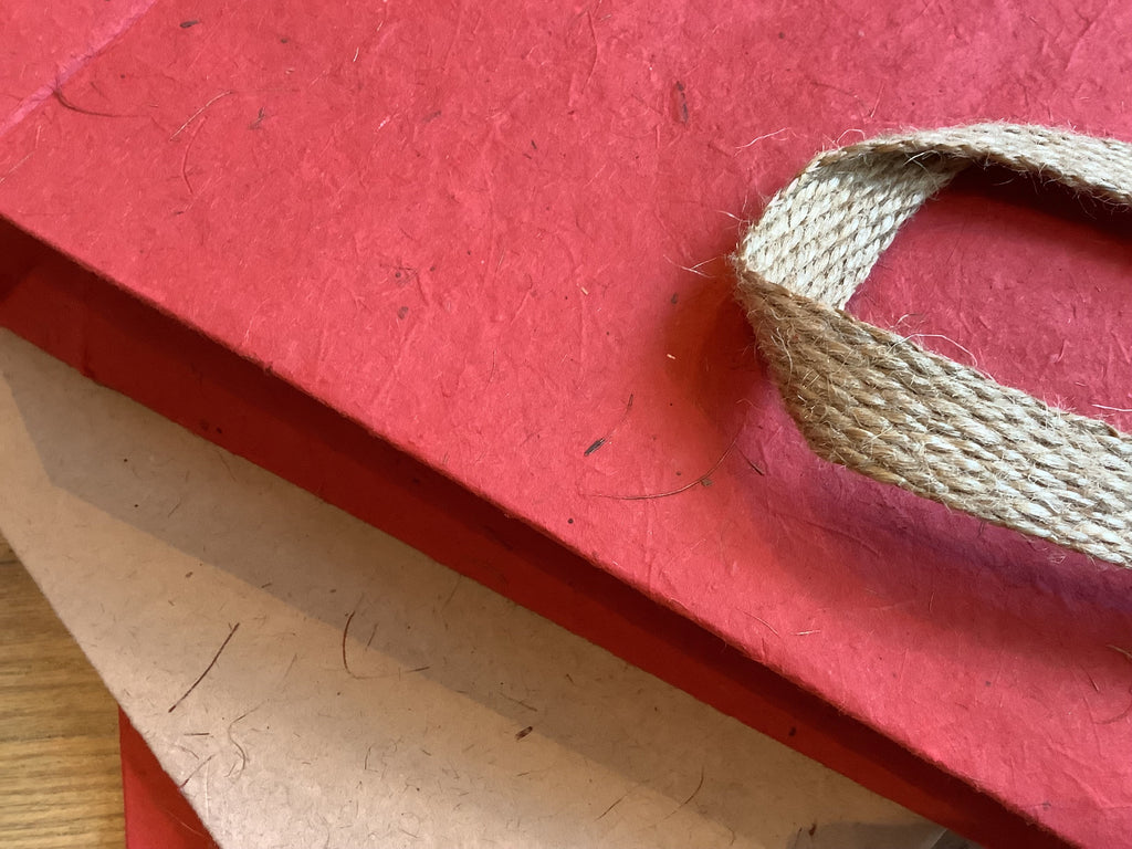 Geschenktasche Jutefaserpapier Kokosfaser Sigel